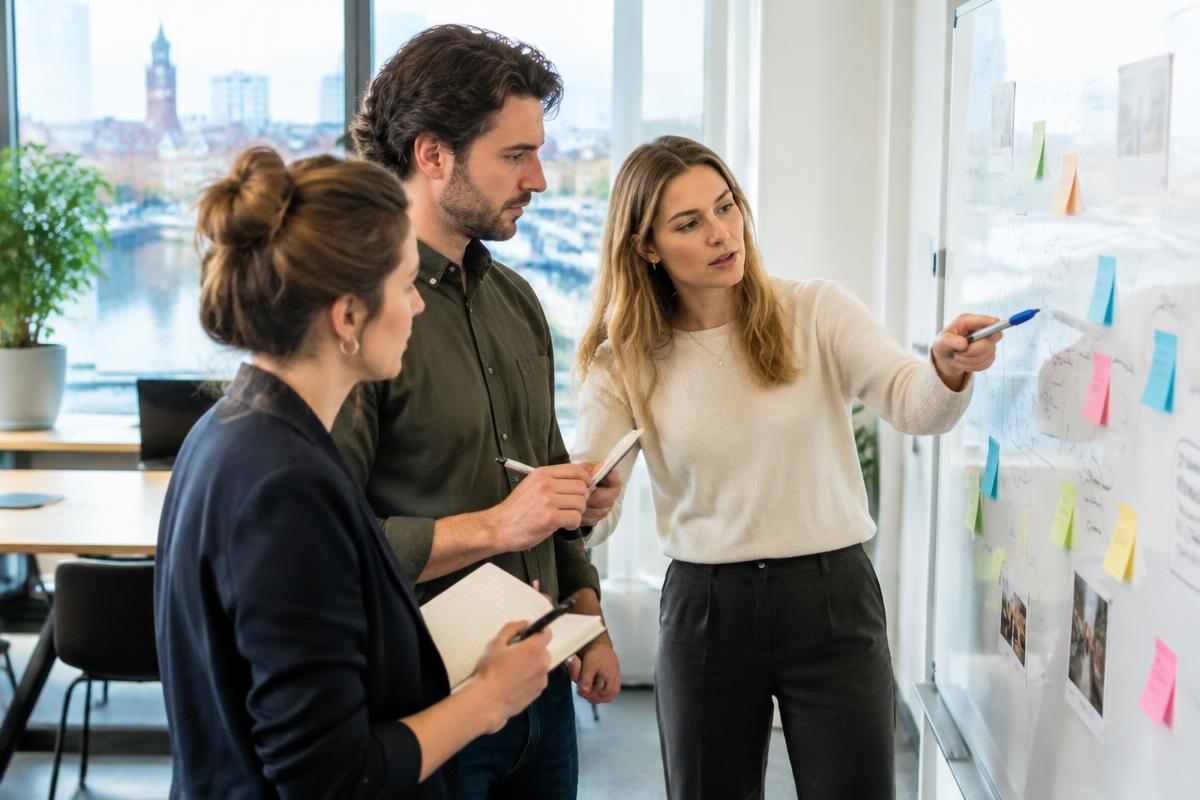 Commercial colleagues sharing lessons learned from market conversations