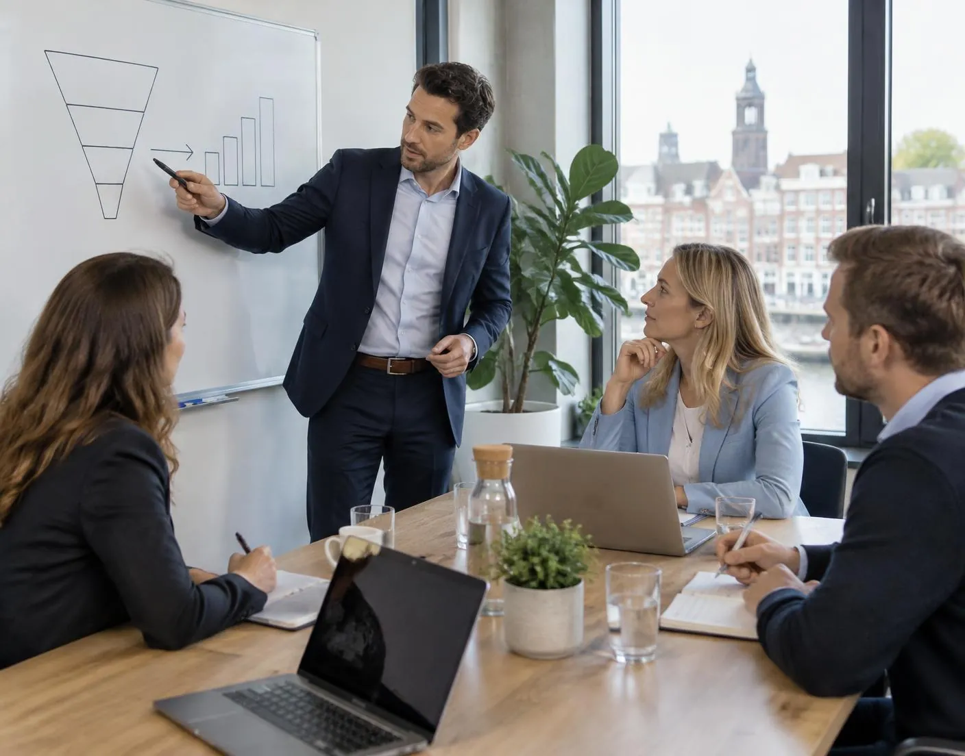Sales professionals reviewing pipelines together in the Deal Room